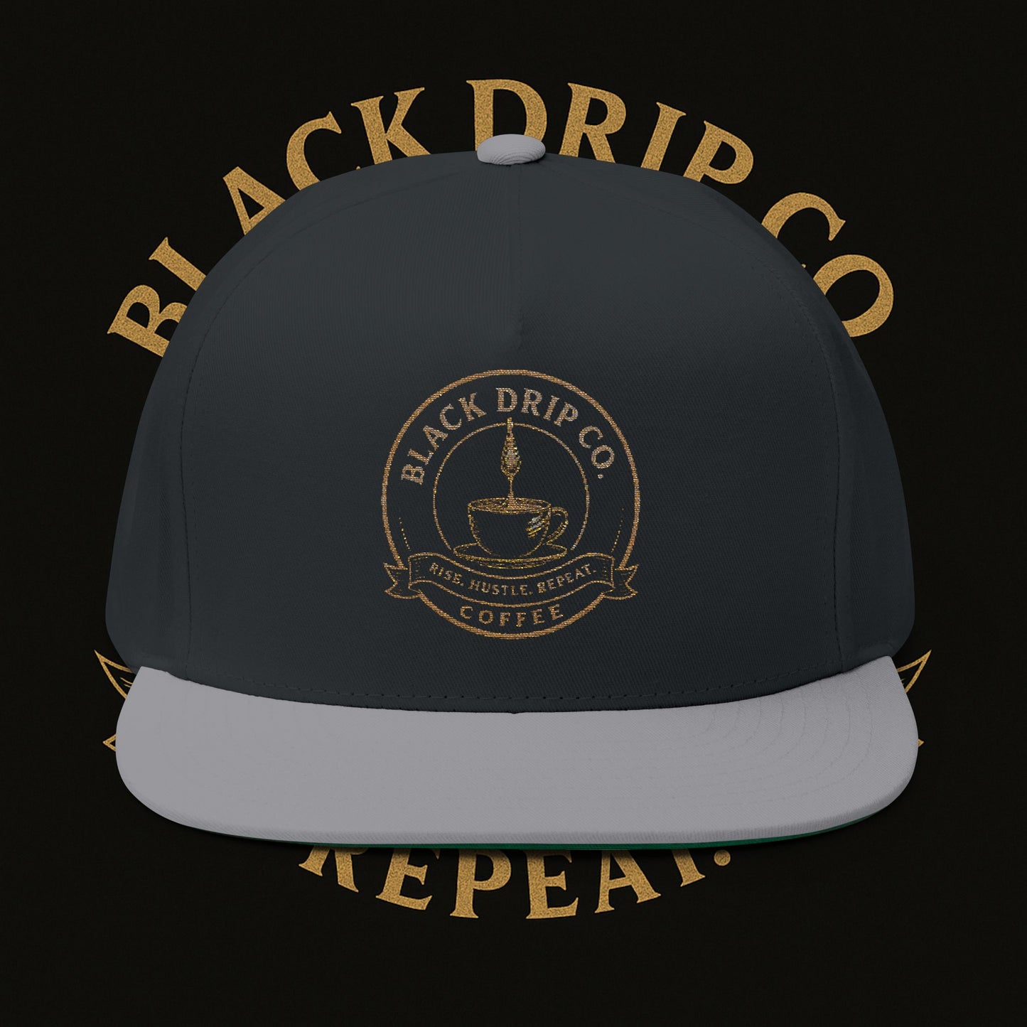 Embroidered Flat Bill Cap - Stylish Coffee Lover's Accessory, Perfect for Gifts, Casual Outings, Lifestyle Statement, Unisex Hat