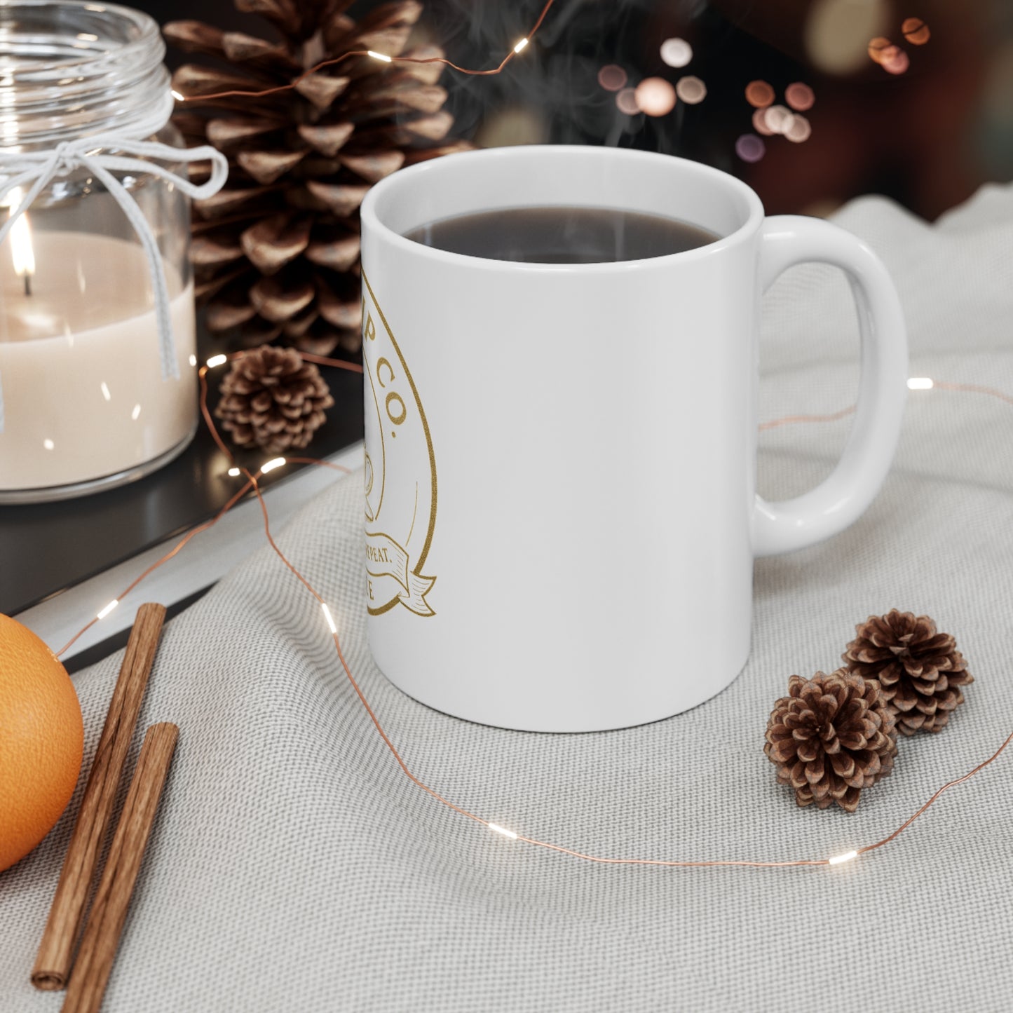 Coffee Mug with Inspirational Quote | Black Drip Co. | Gift for Coffee Lovers, Home Office Decor, Rise Hustle Repeat, Motivational Cup