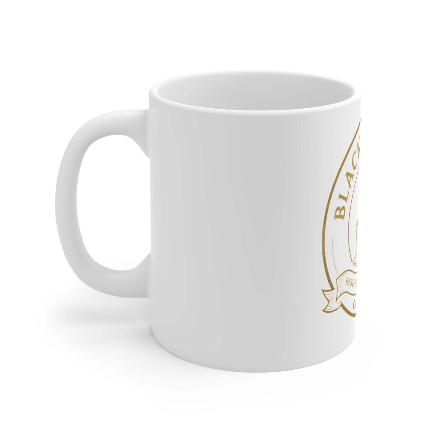 Coffee Mug with Inspirational Quote | Black Drip Co. | Gift for Coffee Lovers, Home Office Decor, Rise Hustle Repeat, Motivational Cup